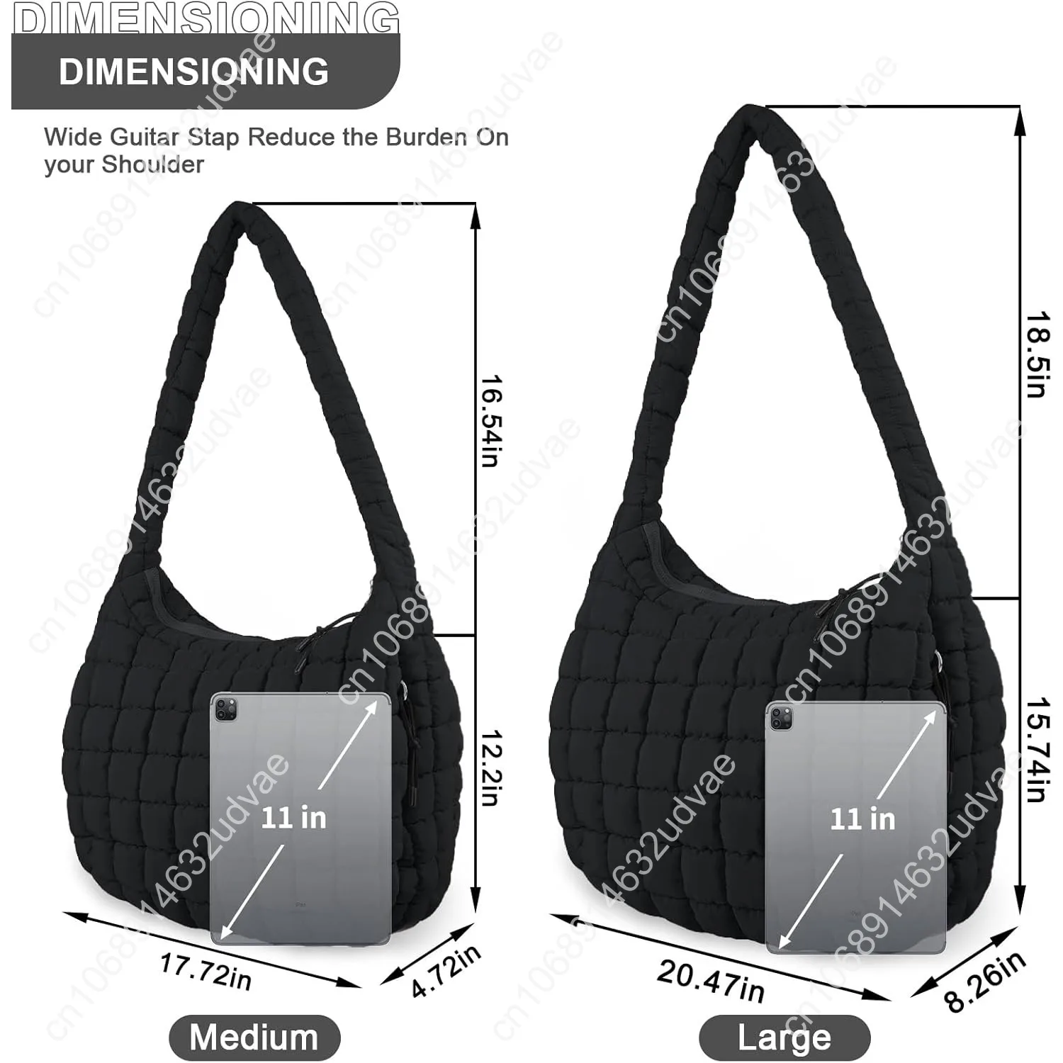 Quilted Puffer Tote Bag Purse Puffy Crossbody Shoulder Bag,Lightweight Nylon Hobo Bag Puffer Carryall Bag for Women Girl
