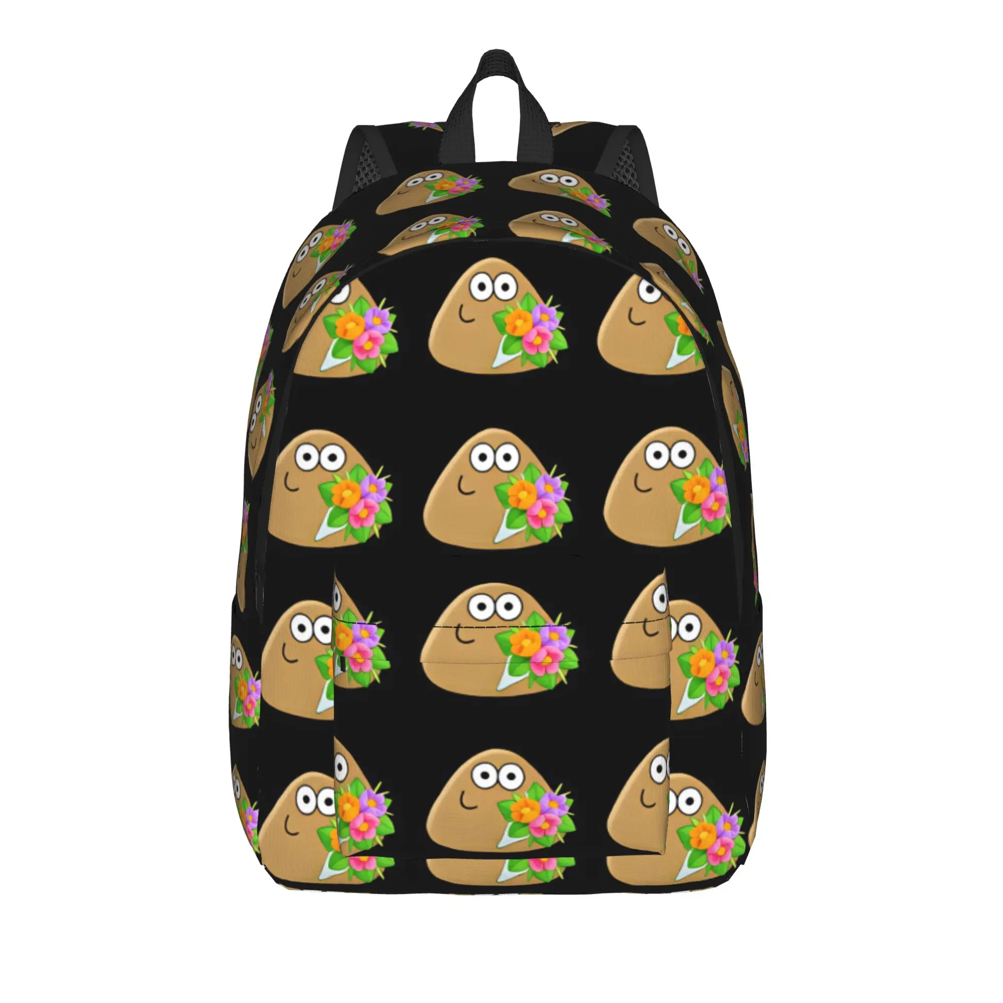 Pet Alien Pou Animated Television Backpack  Male Polyester Daily Backpacks Durable Novelty High School Bags Rucksack