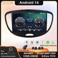 Car Radio For Hyundai i10 2007 2008 2009 2010-2013 Stereo Multimedia Player Android 14 WIFI 4G GPS Navigation Carplay No 2din