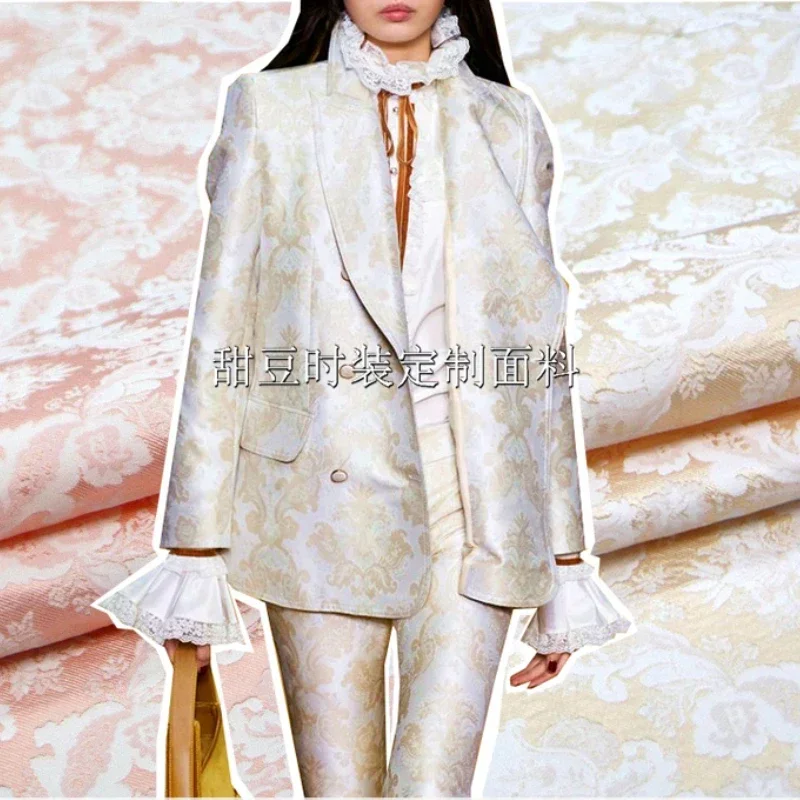 

Окрашенная в пряжу парчовый жаккардовый винтажный блейзер с тиснением, костюм европейского бренда, модный дизайн, шитье, оптовая продажа, ткань на метр
