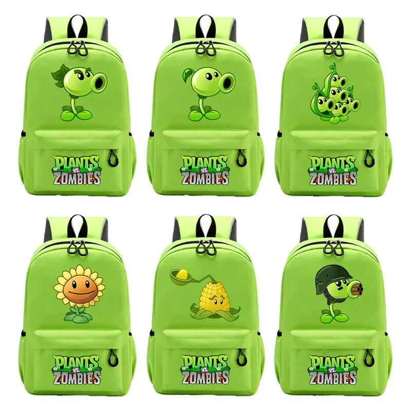 Plants Vs Zombies Backpacks Cute Cartoon Printing Large Capacity Shoulder Bags Student Stationery Organiser Back To School Gifts