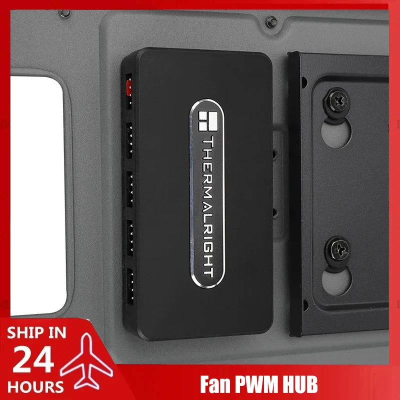 

Контроллер-хаб для вентиляторов Thermalright PWM, 10-портовый распределитель питания SATA для корпусных вентиляторов с температурным контролем PWM для ПК, TL-FAN-HUB
