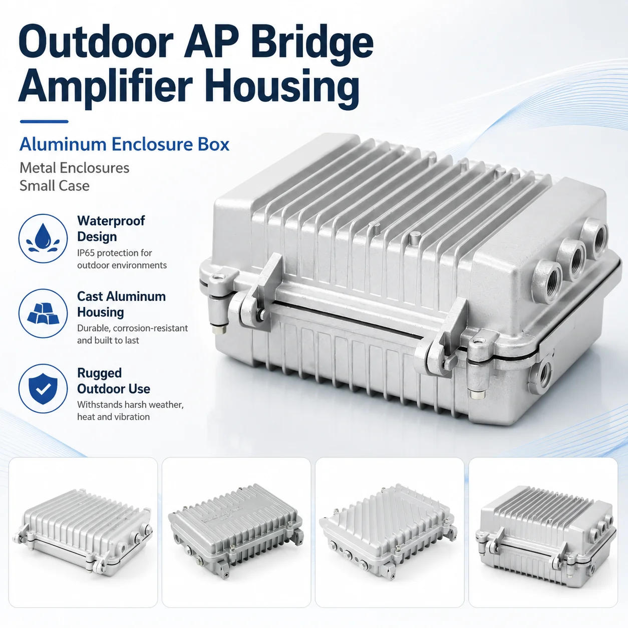 

Outdoor AP Bridge Amplifier Housing Aluminum Enclosure Box Aluminum Housing Metal Enclosures Small Case Switch Box