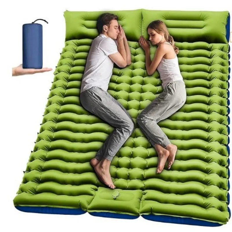 Double New Foot Step Inflatable Mat Lightweight TPU Camping Sleeping Mat Portable Outdoor Bed