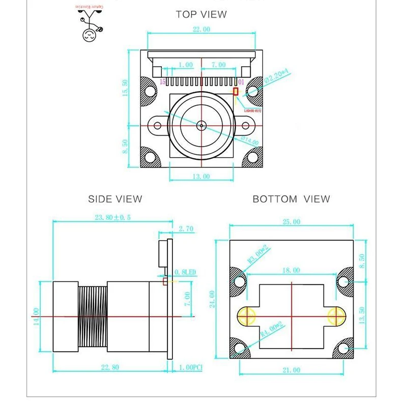 5MP Camera Module for OV5647 Raspberry Pi 3B 2B Adjustable Focus 72/90 Degree HD Camera Module for MIPI Win Android LINUX