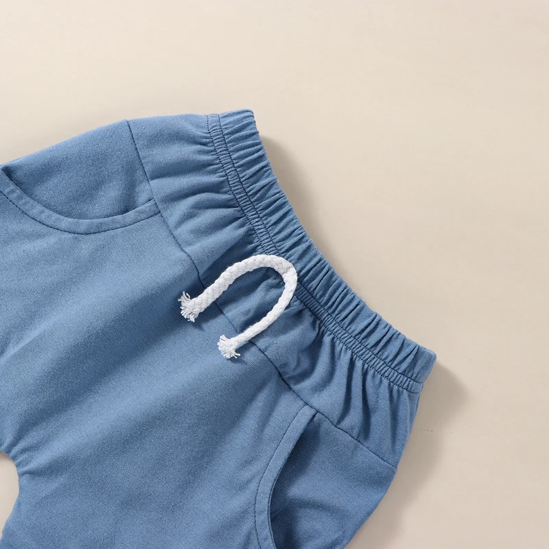 2023-02-17 Lioraitiin 0-3Years Toddler Boys 2Pcs Summer Outfit Sets Sleeveless Contrast Tank Tops Solid Drawstring Shorts image 5