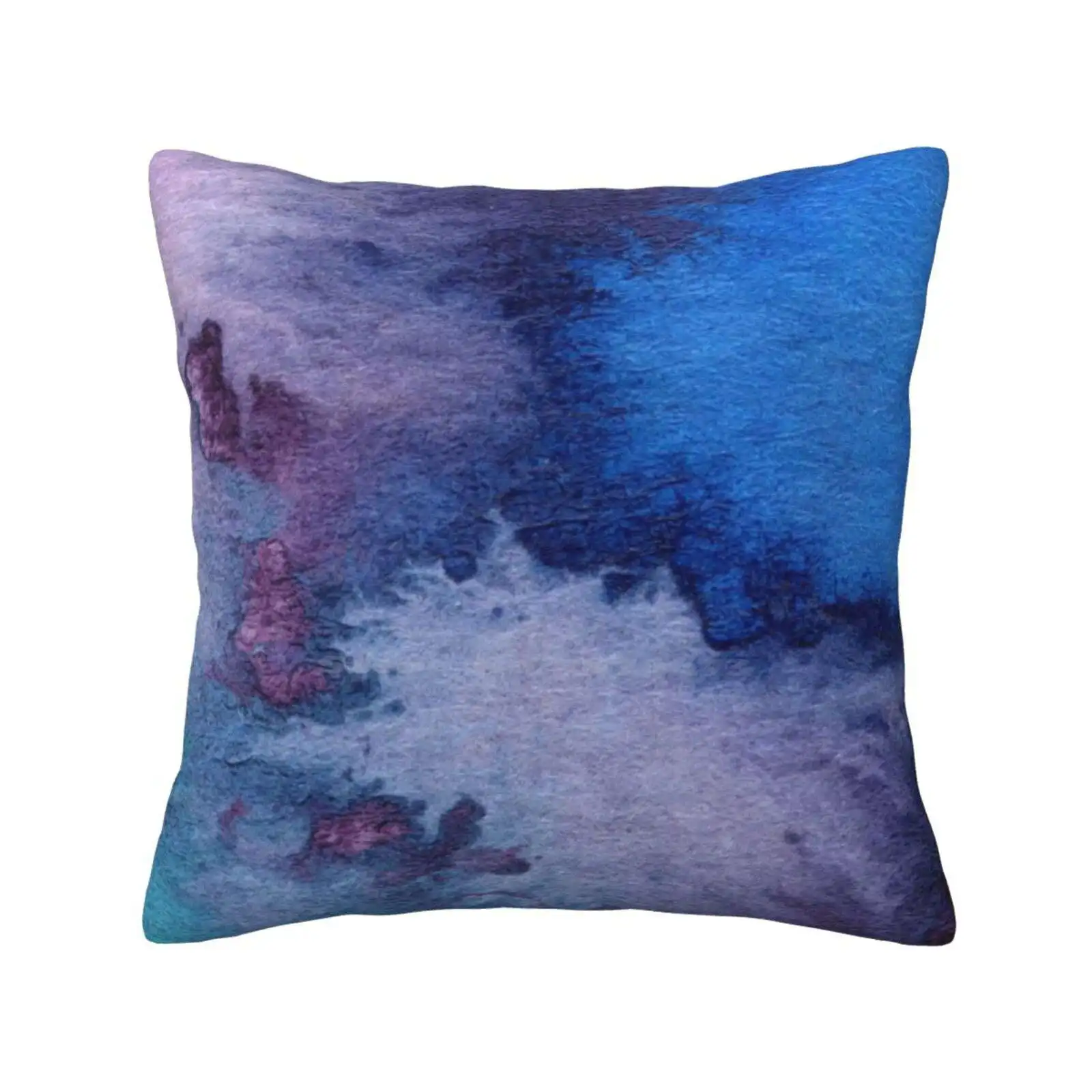 Suspension Throw Cushion Pillow Cover Cool Macro Bloom Inky Stormy Moody Clouds Abstract Classic Blue