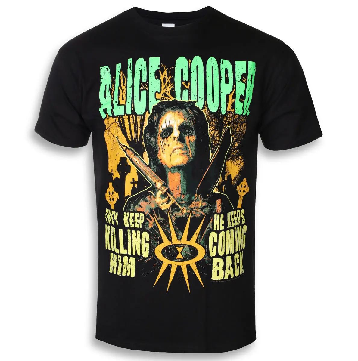 Pop Alice Cooper Grafisch Katoenen Band T-shirt Unisex Zomer Korte Mouw Modemerk Tee Luxe Casual Vintage Tees