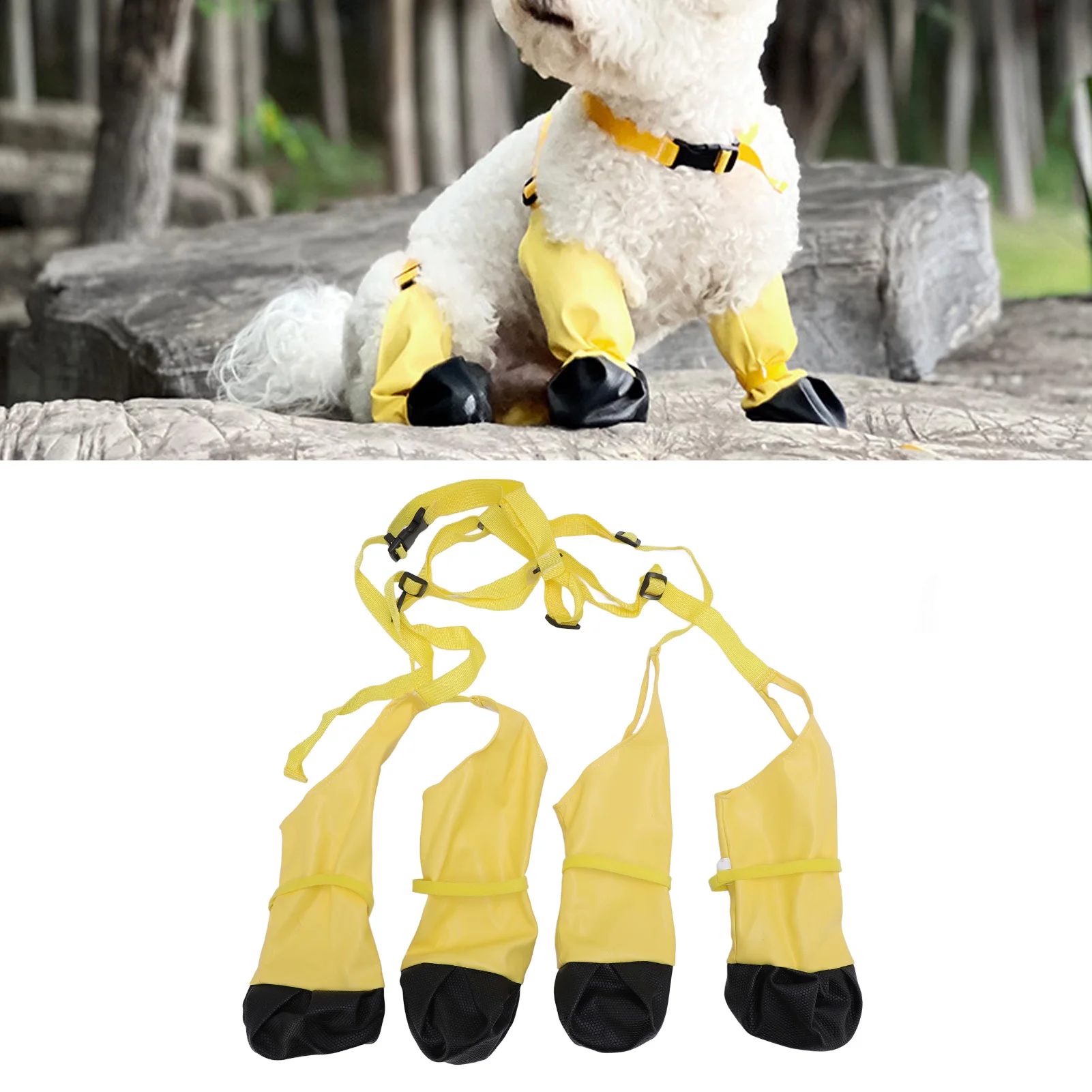 Botas para perros, botas con tirantes para perros, impermeables, a prueba de abrasión, antideslizantes, polainas para botas de perros para mascotas