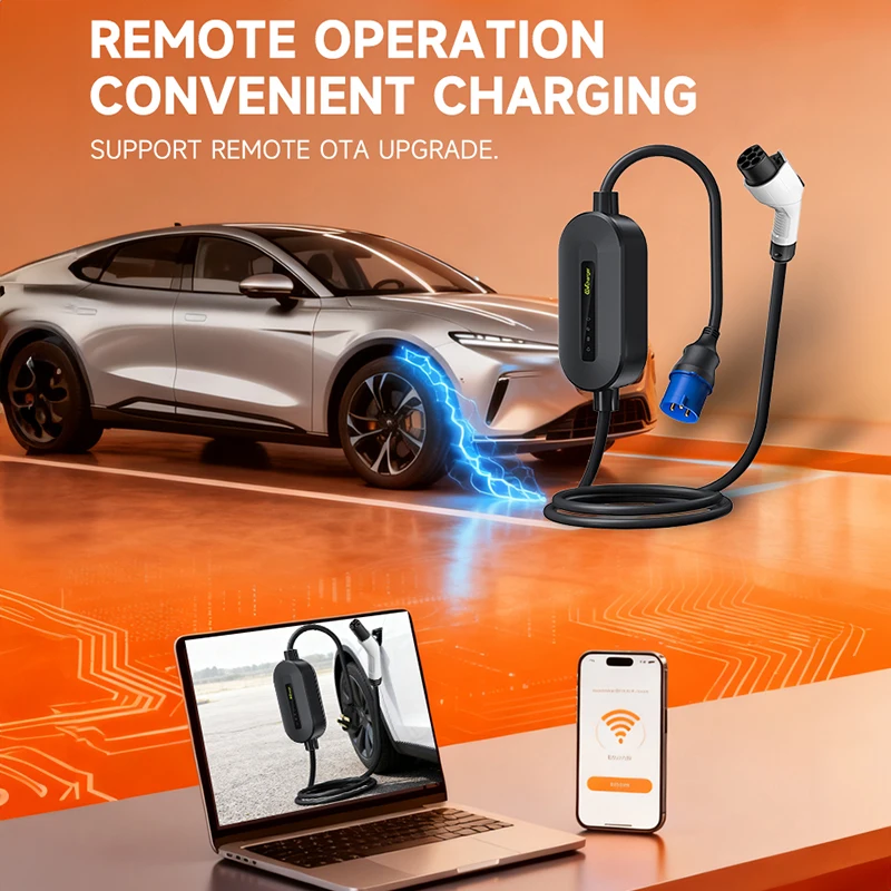 Non Screen 7KW Electric Vehicle Charging Station Mode 2 Home Charger for European National And American Cars