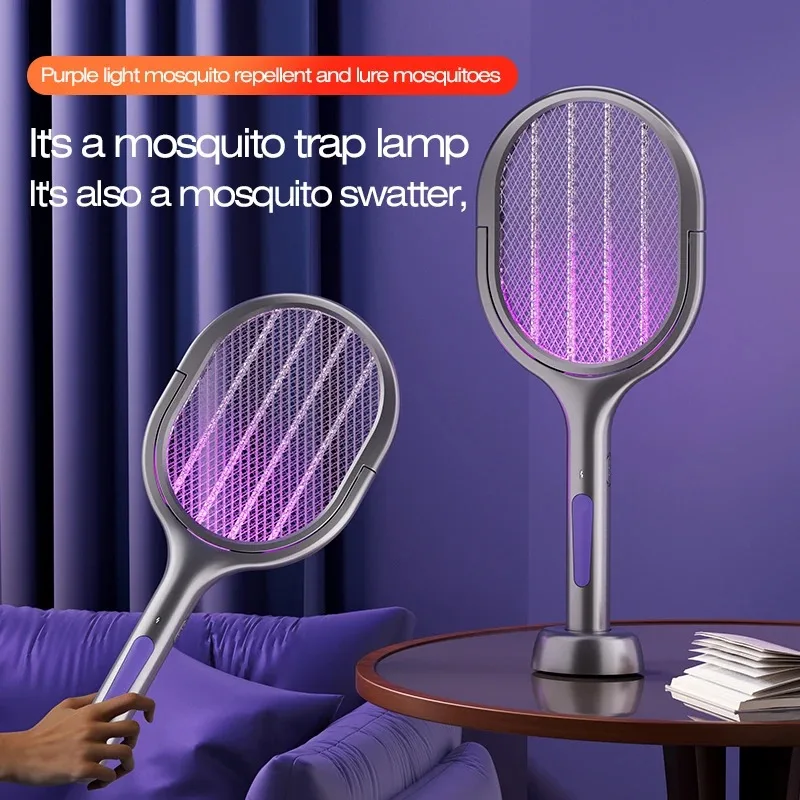 Telescopische elektrische muggenverjager & UV-lamp, uittrekbaar tot 109 cm, veilige fysieke muggenvanger, oplaadbaar, wandmontage zonder opening