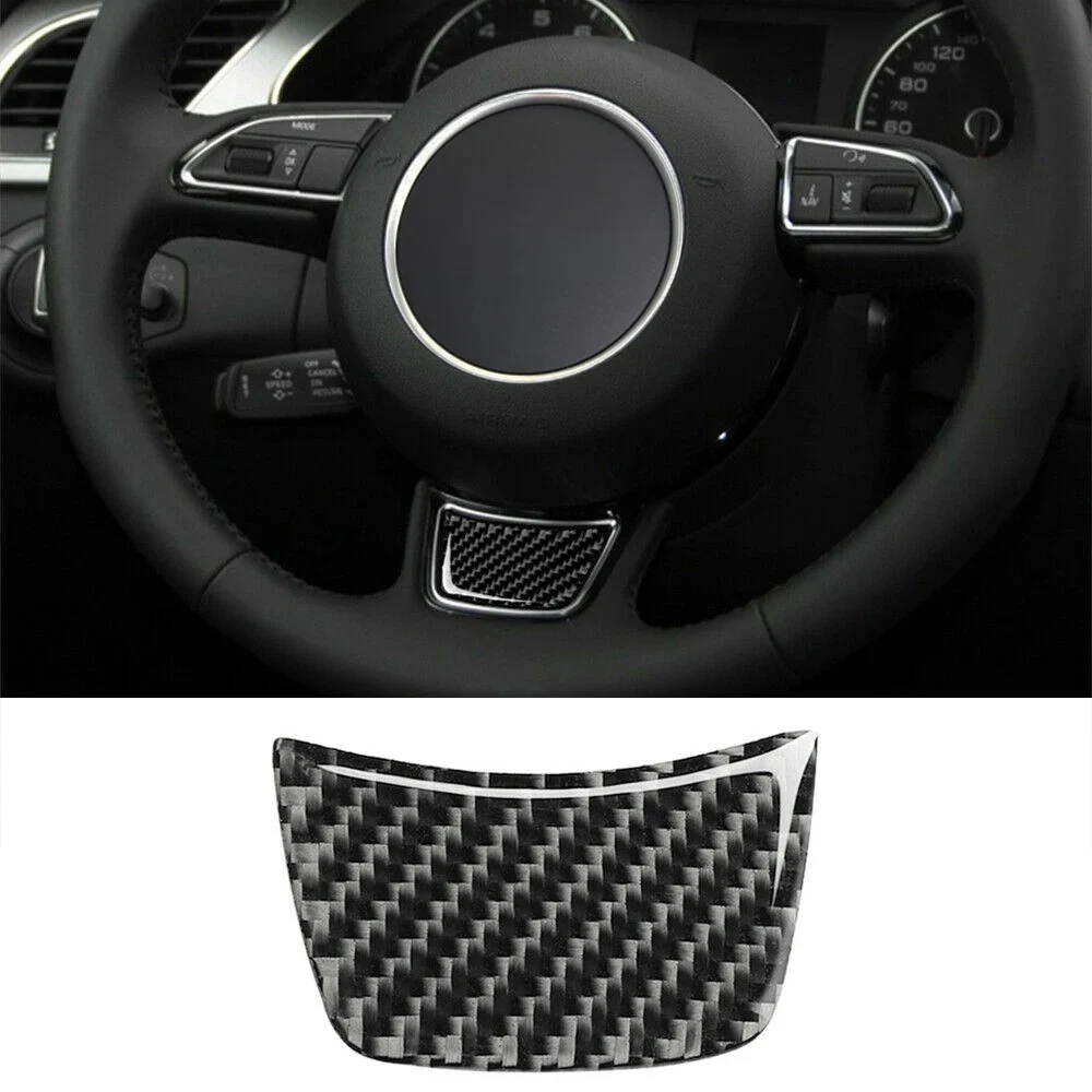 Pegatina para volante de coche, decoración de fibra de carbono, Allroad Sportback, accesorios para Audi A6 C7 12-18 A7 A4L A3 Q3 Q5