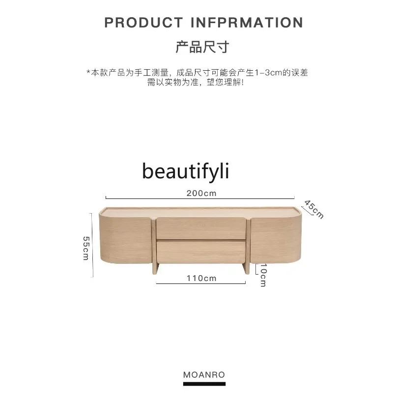 

53 French retro solid wood TV cabinet living room household cream wind storage cabinet log