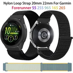 Nylon Loop Strap 20mm 22mm For Garmin Forerunner 55 255 965 165 265 Vivoactive 5/Active 5/Vivomove Trend/Venu 3/2 Bracelet Band
