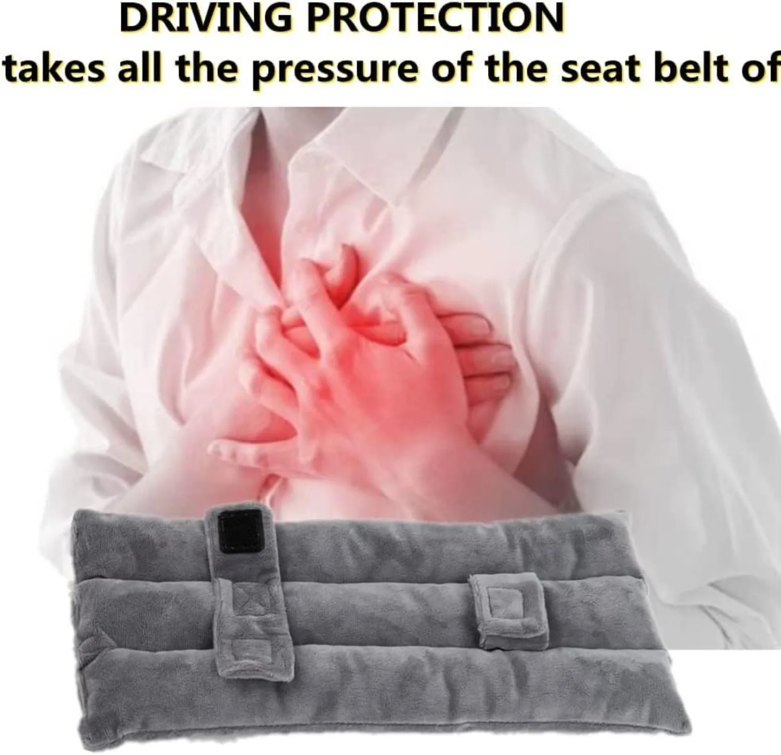 Mastectomy Pillow for Post-Surgery Seat Belt Protector | Ultra-Soft Cloud-Fleece Cushion for Pacemaker, Heart Surgery & C-Sectio