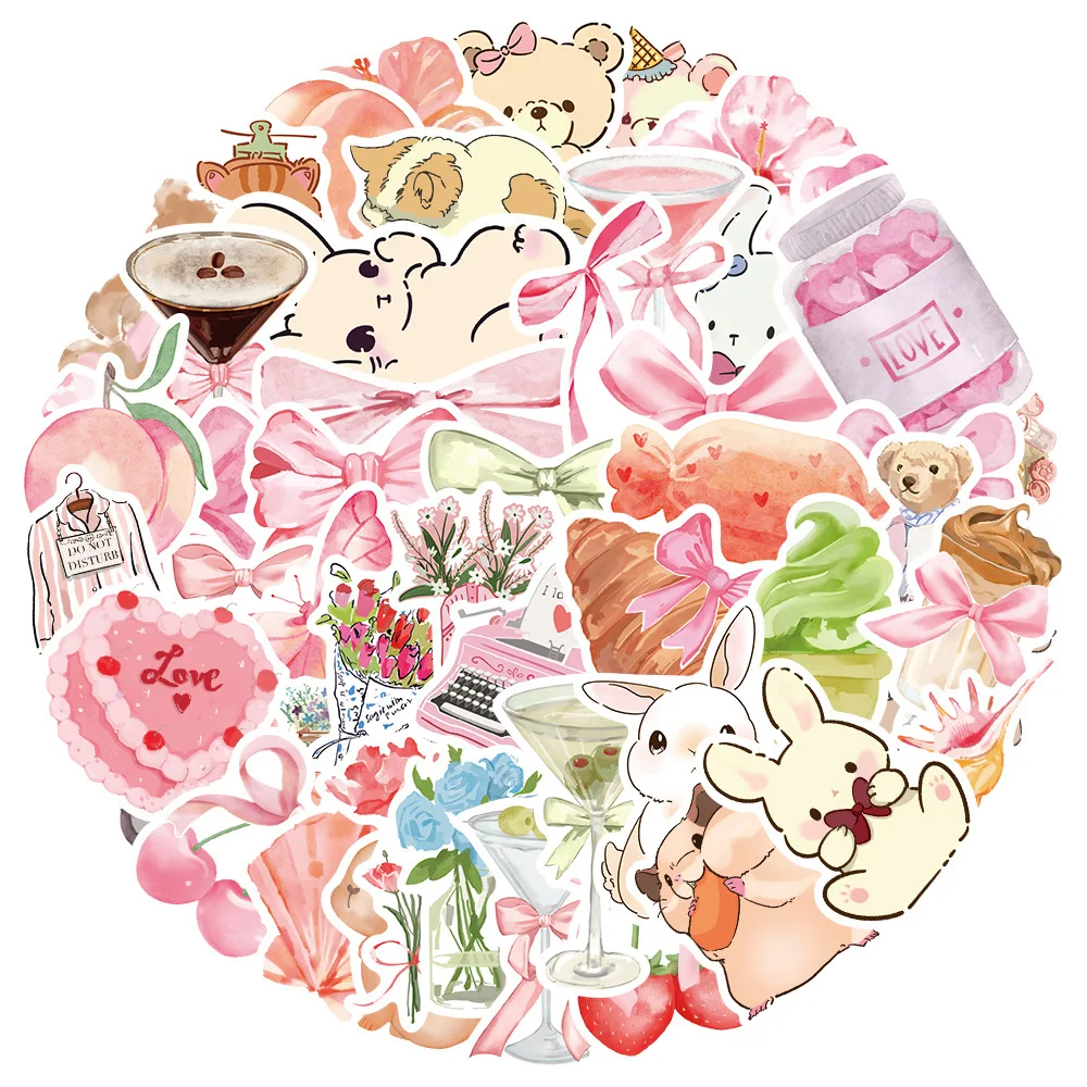 10/30/50PCS Cute Pink cartoon Graffiti stickers For Suitcase Skateboard Laptop Luggage Phone Styling Pegatina