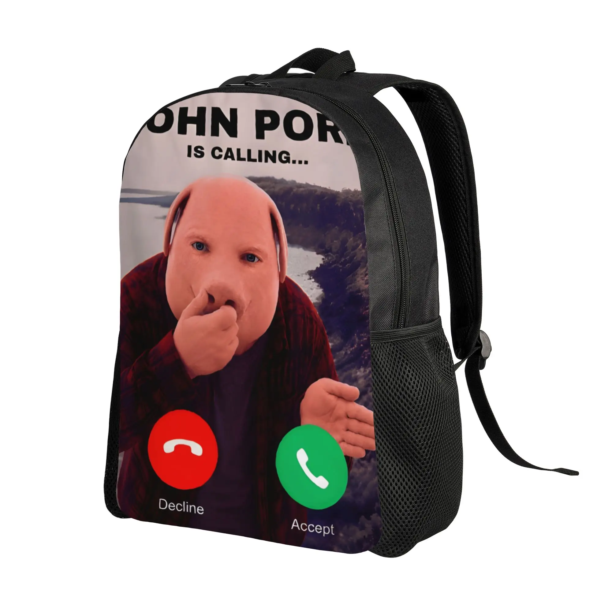 John Pork is Calling Backpack  Novelty Backpacks Women Men Cycling Durable High School Bags Custom Rucksack