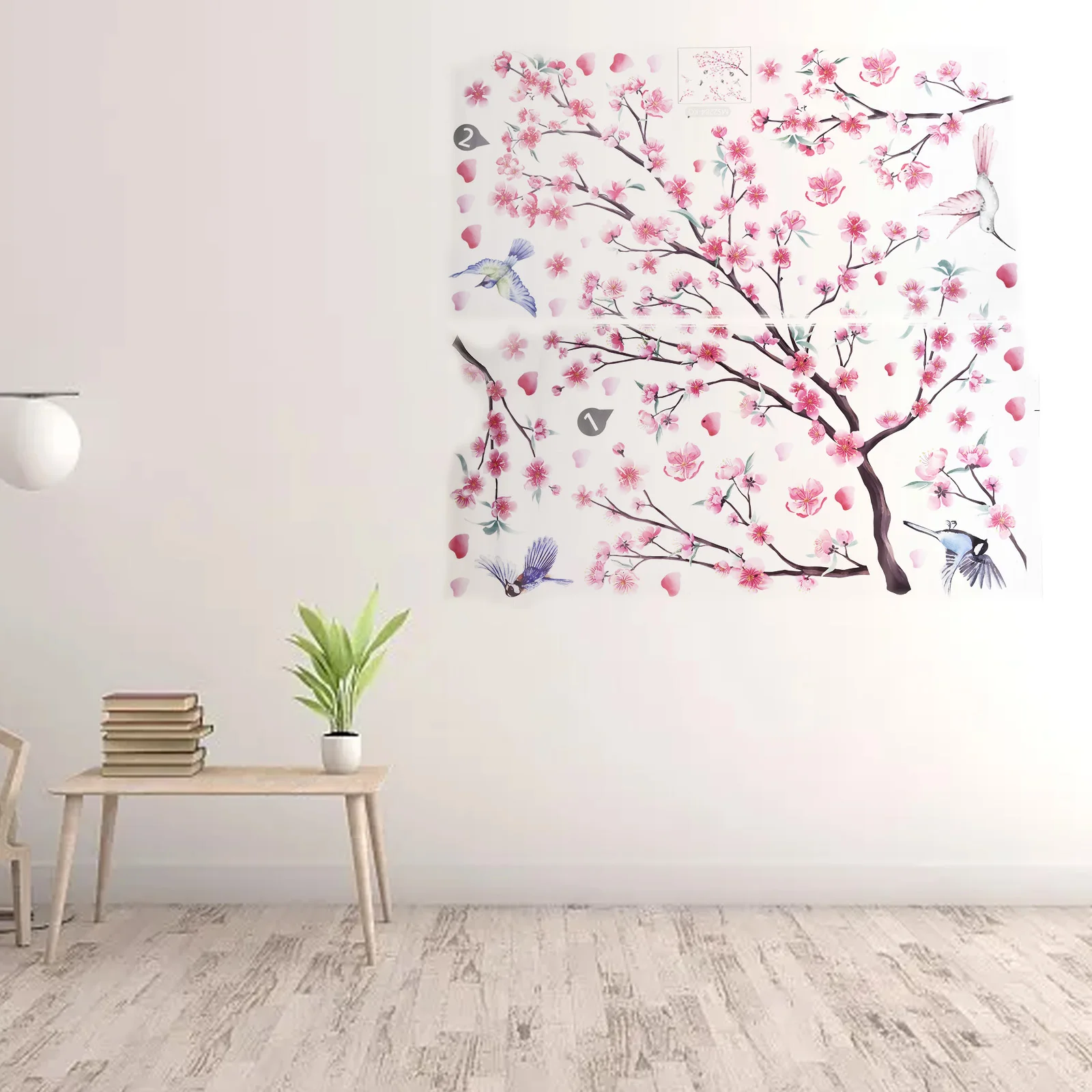 Hand Pasted Made Of Flat Walls Feature Wall Sticker Cherry Blossom Floral Designs Creative Feature Product Name