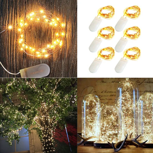 

1pcs Led String Lights 2M Powered Waterproof Copper Wire Fairy Lights For Outdoor Indoor Party Garden Porch Bedroom