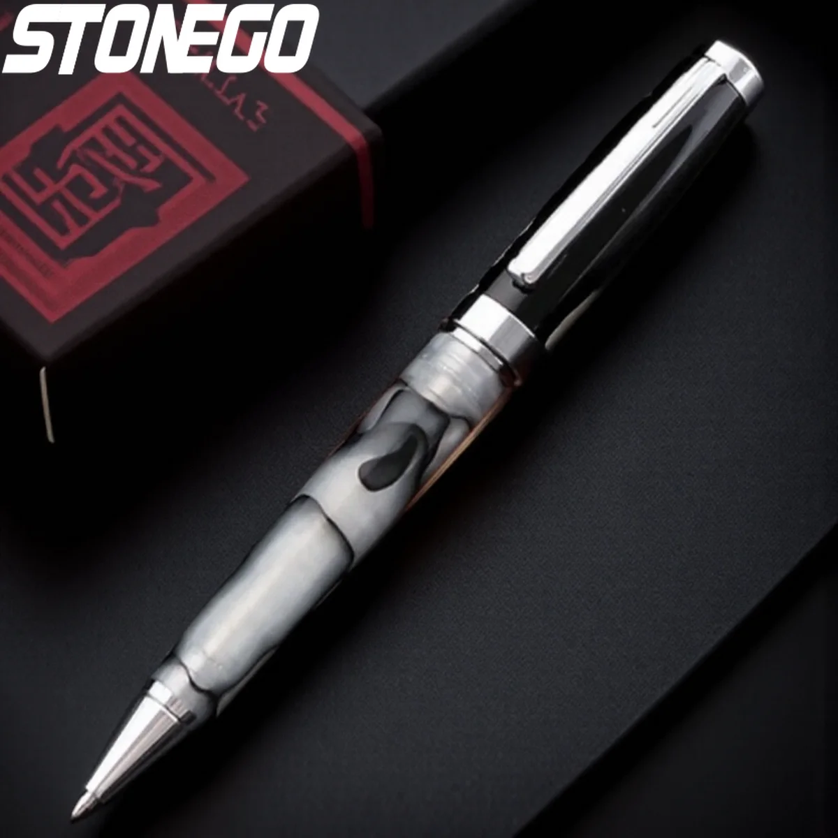 

Luxury Metal Ballpoint Pen Retractable Stainless Steel Lacquer Roller Ball Pen Office Writing Tool
