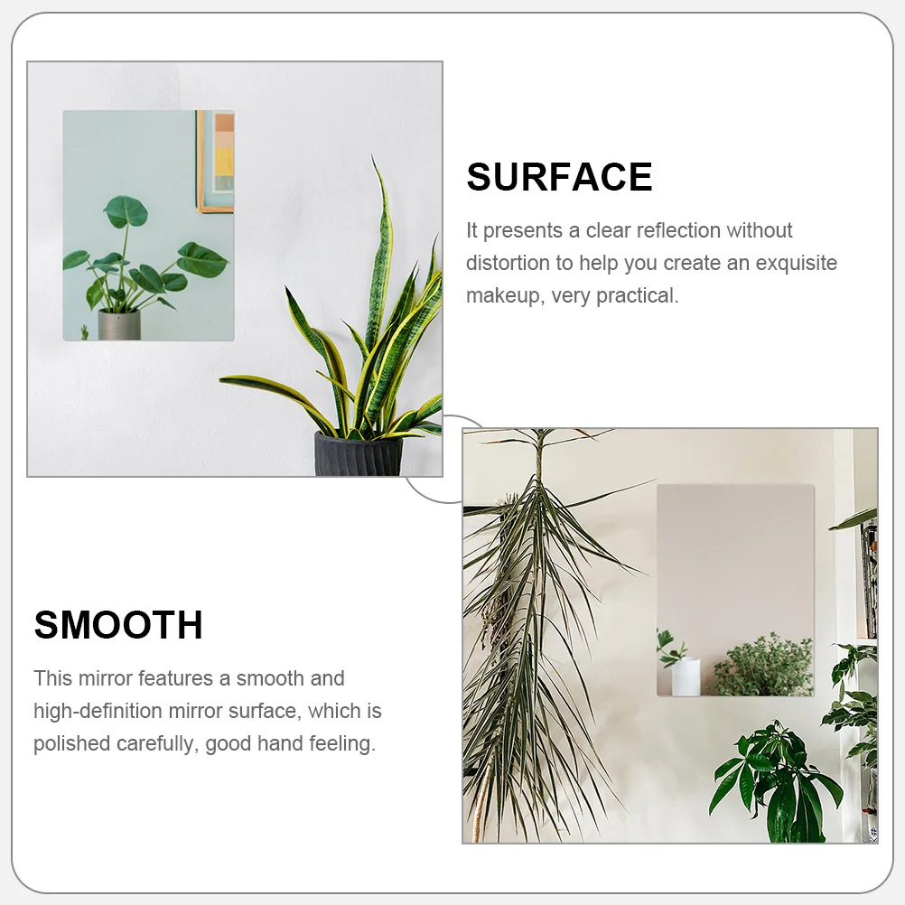 

2pcs Full-Length Dressing Self-Adhesive Acrylic Wall For Bedroom Living Room Decor Large Lightweight Unbreakable Mirror Sheet