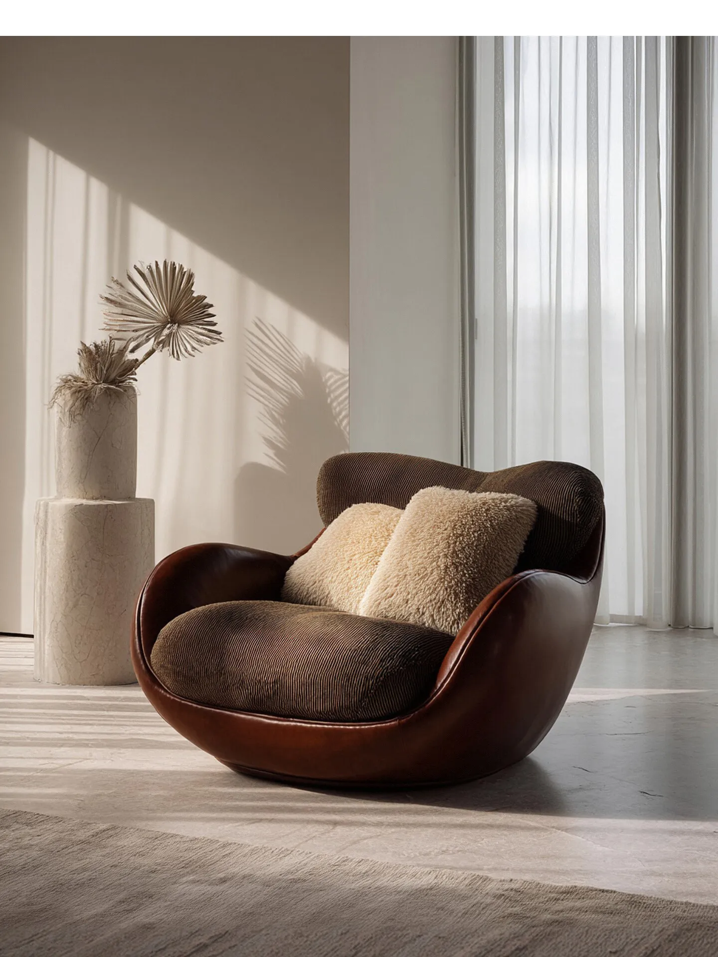 

Italian light luxury single sofa, leisure chair, Nordic modern designer original home living room lazy sofa chair