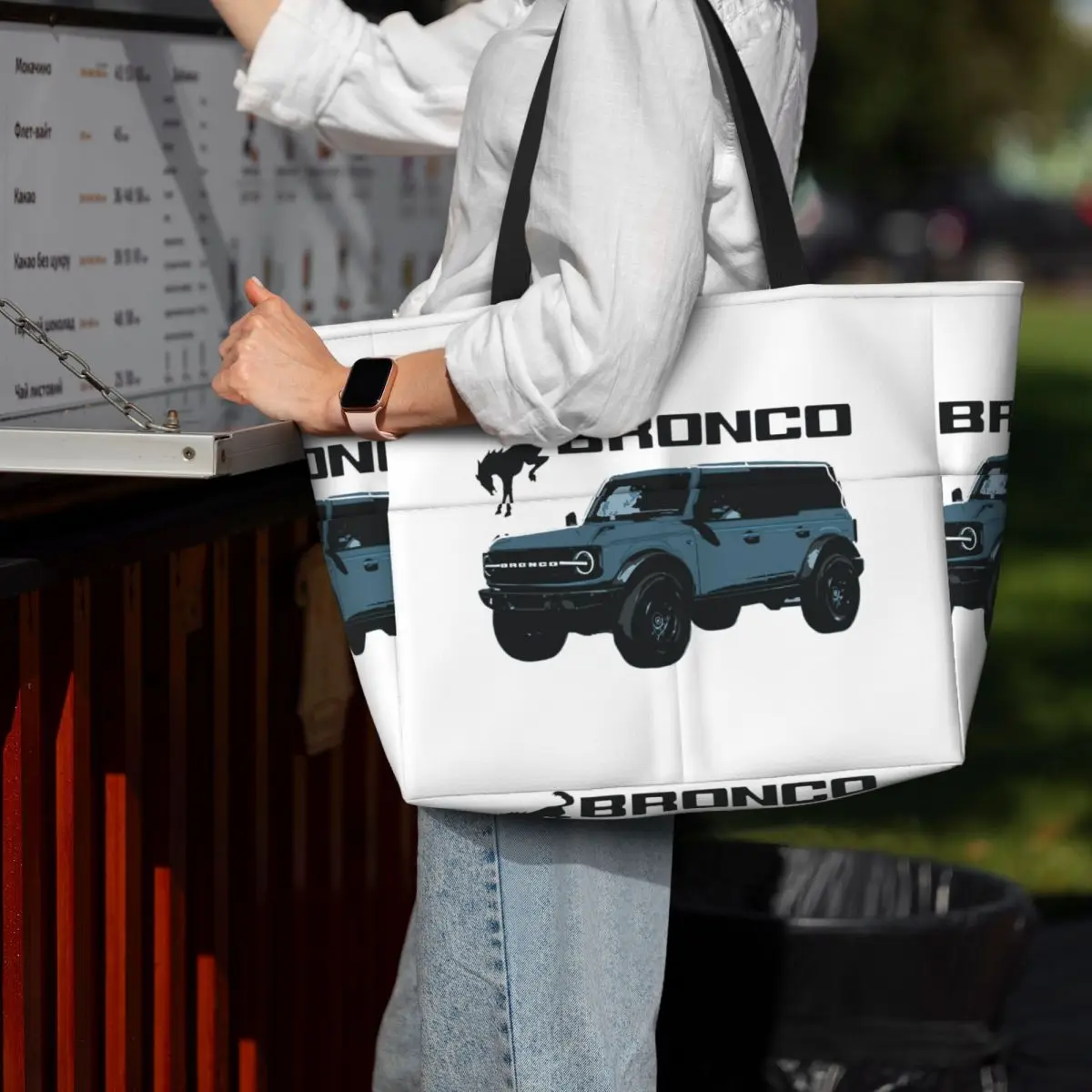 

Area 51 Blue Ford Bronco MURICA SUV Спортивная простая пляжная сумка для спортзала, йоги, дорожная сумка, женская дорожная сумка, сумка для фитнеса