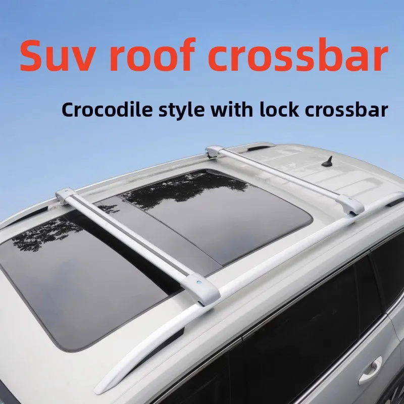 Universal SUV Aluminum Alloy Roof Rack with Tiger Head Crossbar Luggage Carrier Car Roof Alligator Crossbar