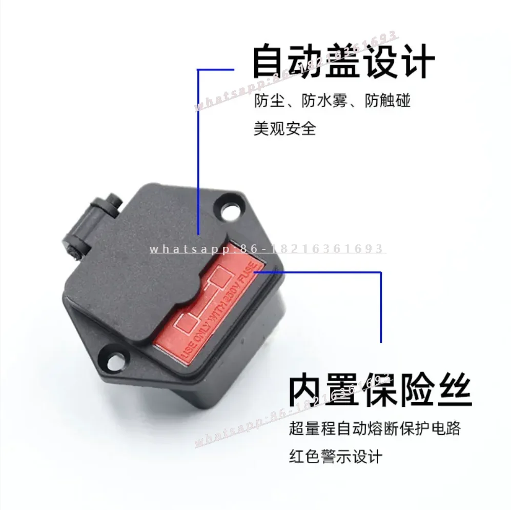 AC Power Socket with Seat Belt Ears 2 in 1 Computer Case Kettle For
