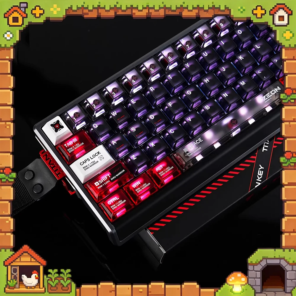 

TITANNATION ZAKU Ruby PC Keycaps Original Factory Height Keyboard Keycaps PC ABSEV63 Transparent Wooting PC Accessories Gifts