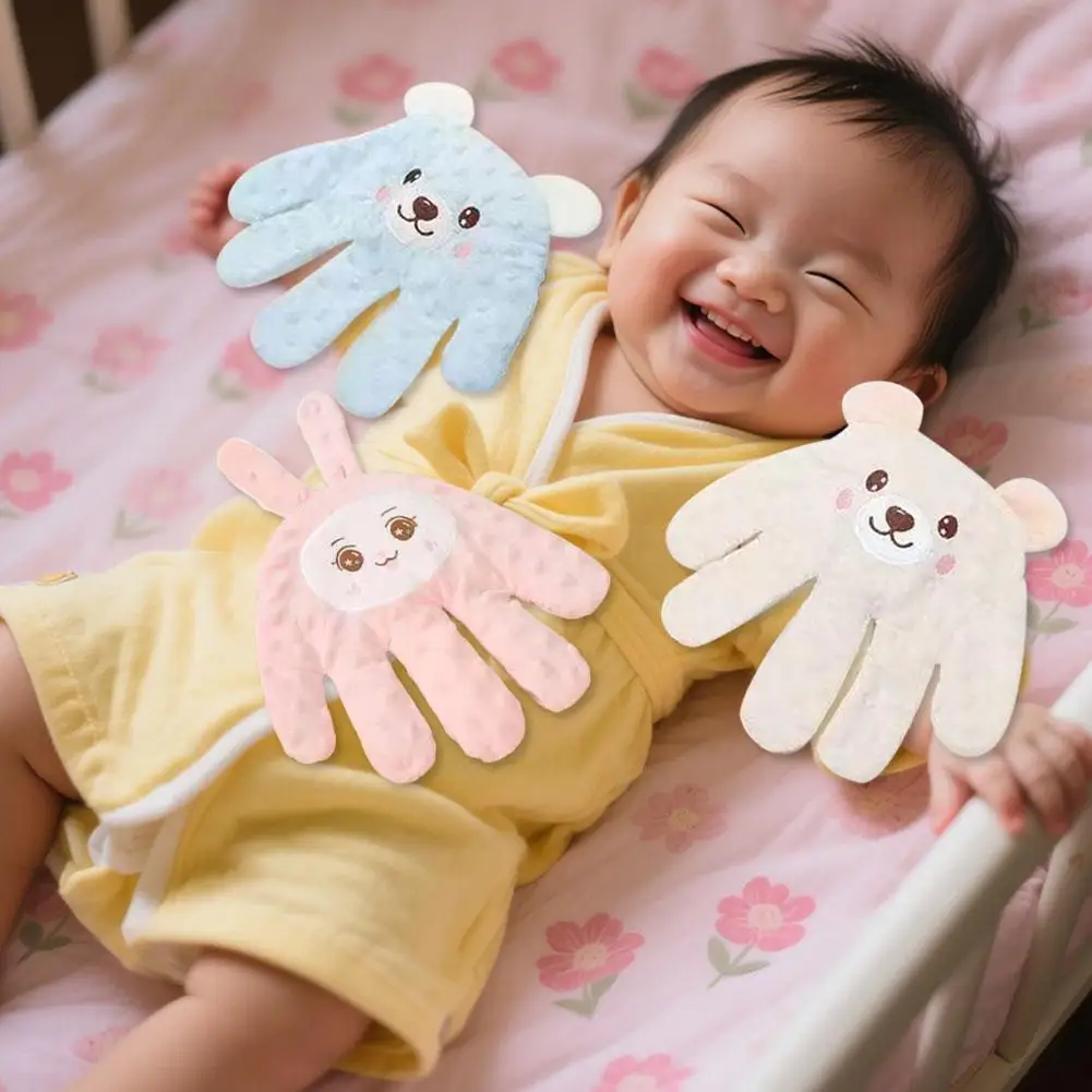 Ayuda para dormir para recién nacidos, guante de mano para pacificar, palmas relajantes, ayuda para dormir para bebés, palmas de mano de felpa para dormir en niños pequeños