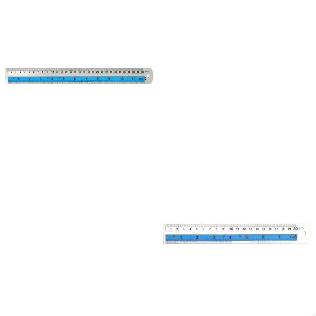 P82E MultiPurpose Straight Edges Ruler with Safety Edges, for Precise Measuring Needs Double Measurement Ruler Easy Storage