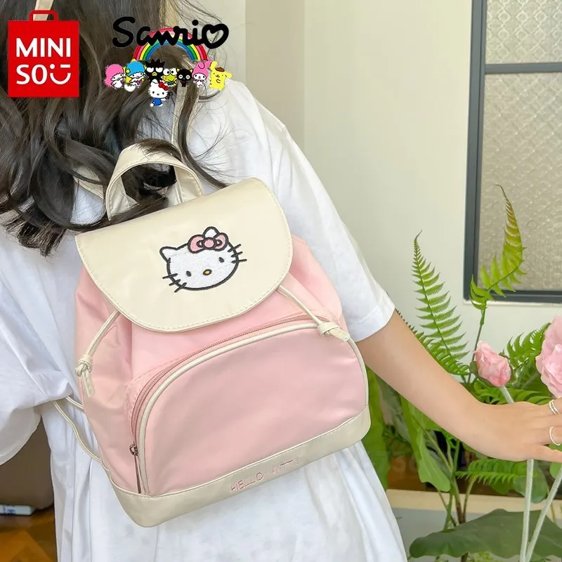 Новый рюкзак на шнурке для девочек Sanrio, Модный высококачественный Многофункциональный рюкзак, милый мультяшный Универсальный студенческий рюкзак