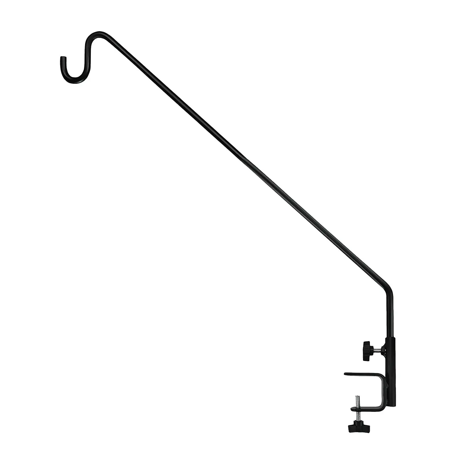 Heavy Duty Adjustable Rail Rod Outdoor Shepherd Hook Bird Feeder Pole Plant Hanger Weatherproof Deck Hooks for Railing