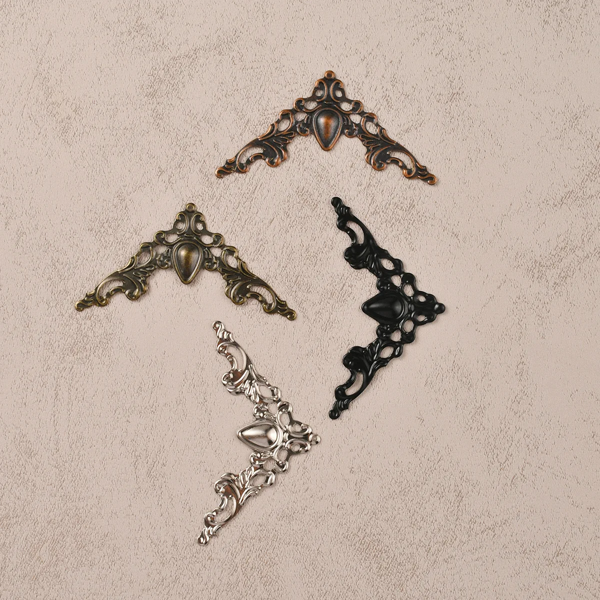 10pcs Hollow triangular gift box packaging decorative pieces ancient costume and opera-style corner and edge covering iron