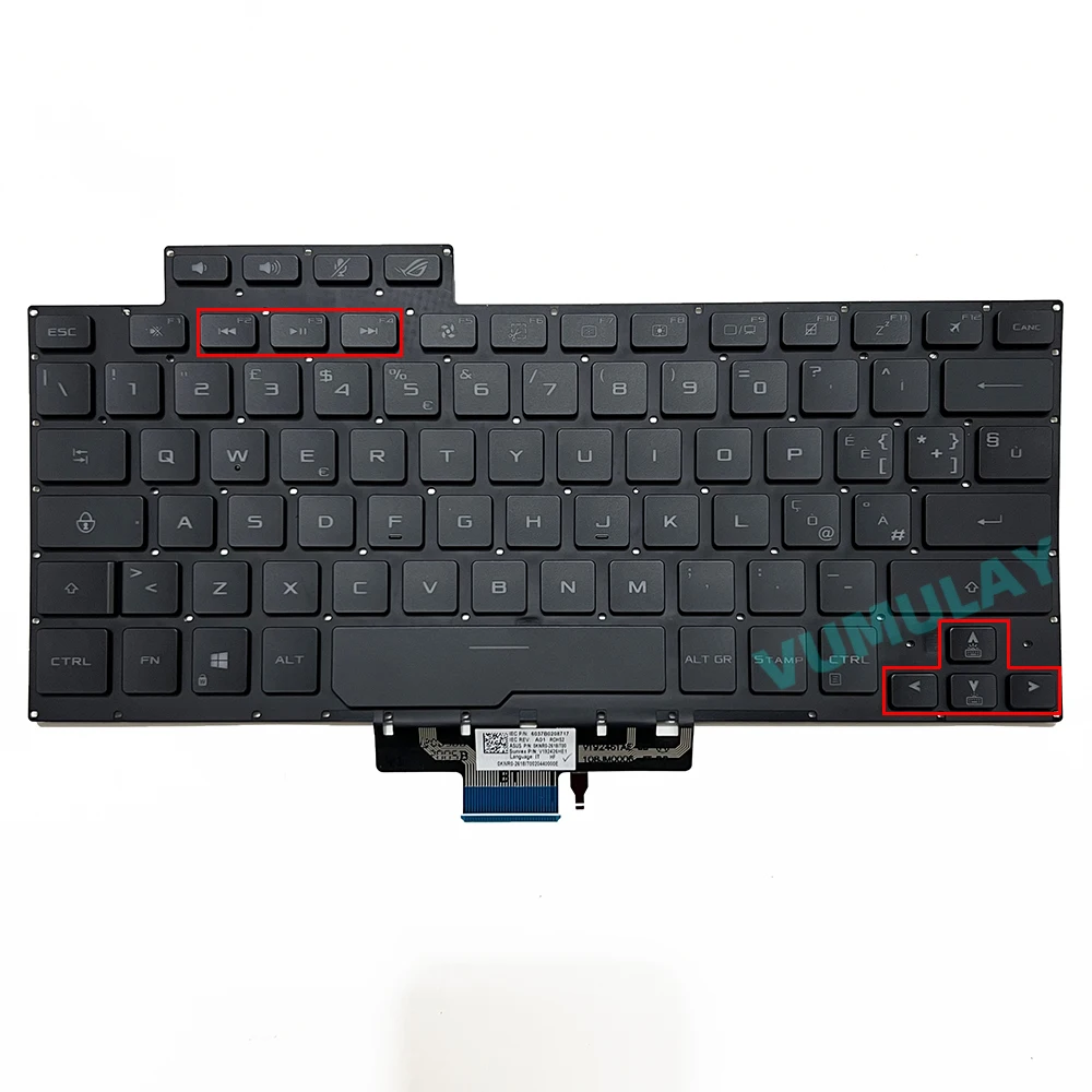 Spanish/Latin Backlit Keyboard for ASUS ROG Zephyrus G14 GA401QEC GA401QE GA401QM GA401IV GA401QC GA401QH GA401IU GA401IHR SP