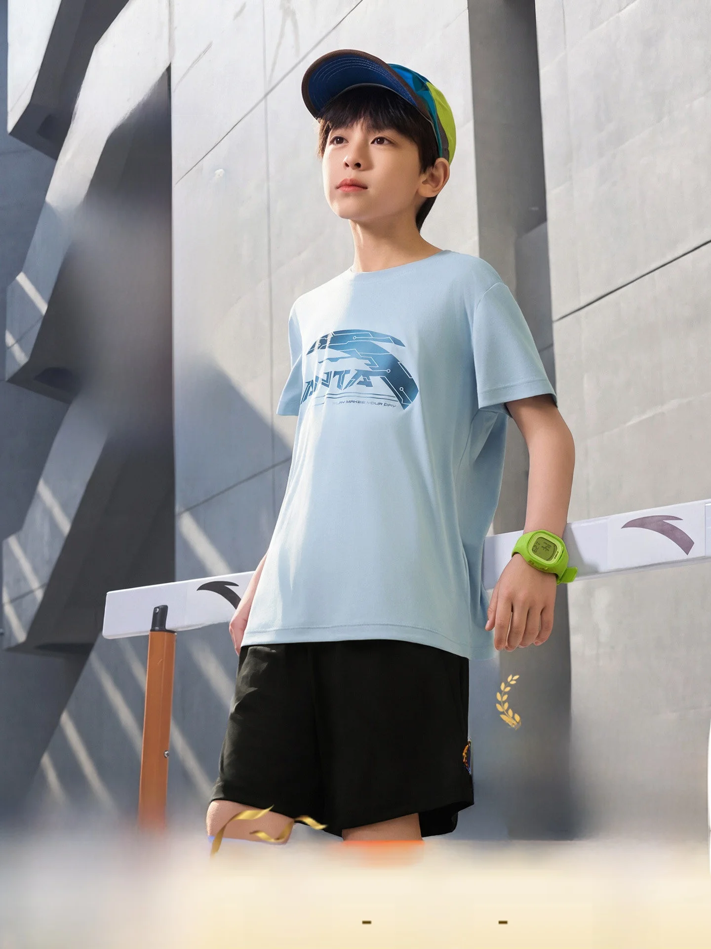 kids-sporty-quick-dry-two-piece-set-for-boys-summer-2026-fashionable-short-t-shirt-and-shorts-ensemble-polyester-fiber