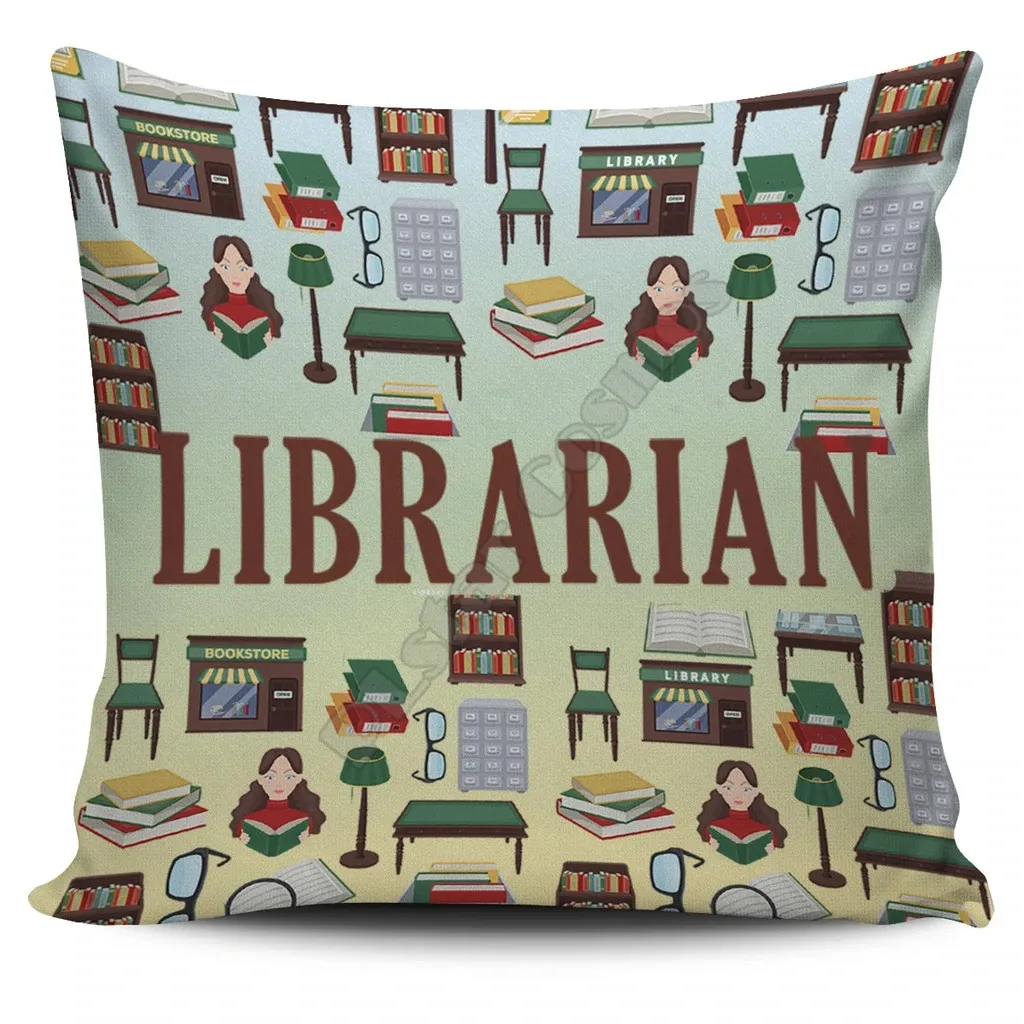 

Librarian Pillow Cover 3D All Over Printed Pillowcases Throw Pillow Cover Home Decoration 16 Style