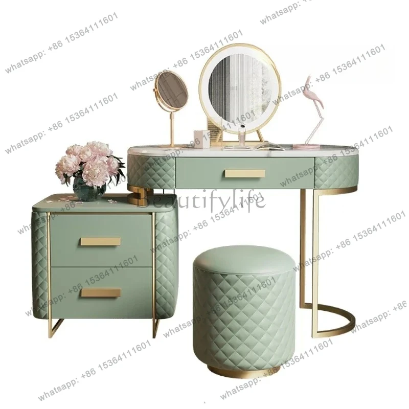 

Luxury Woman Organizer Vanity Table Storage Chair Drawers Modern Small Vanity Desk Space Saving Schmink Tisch Furniture Home