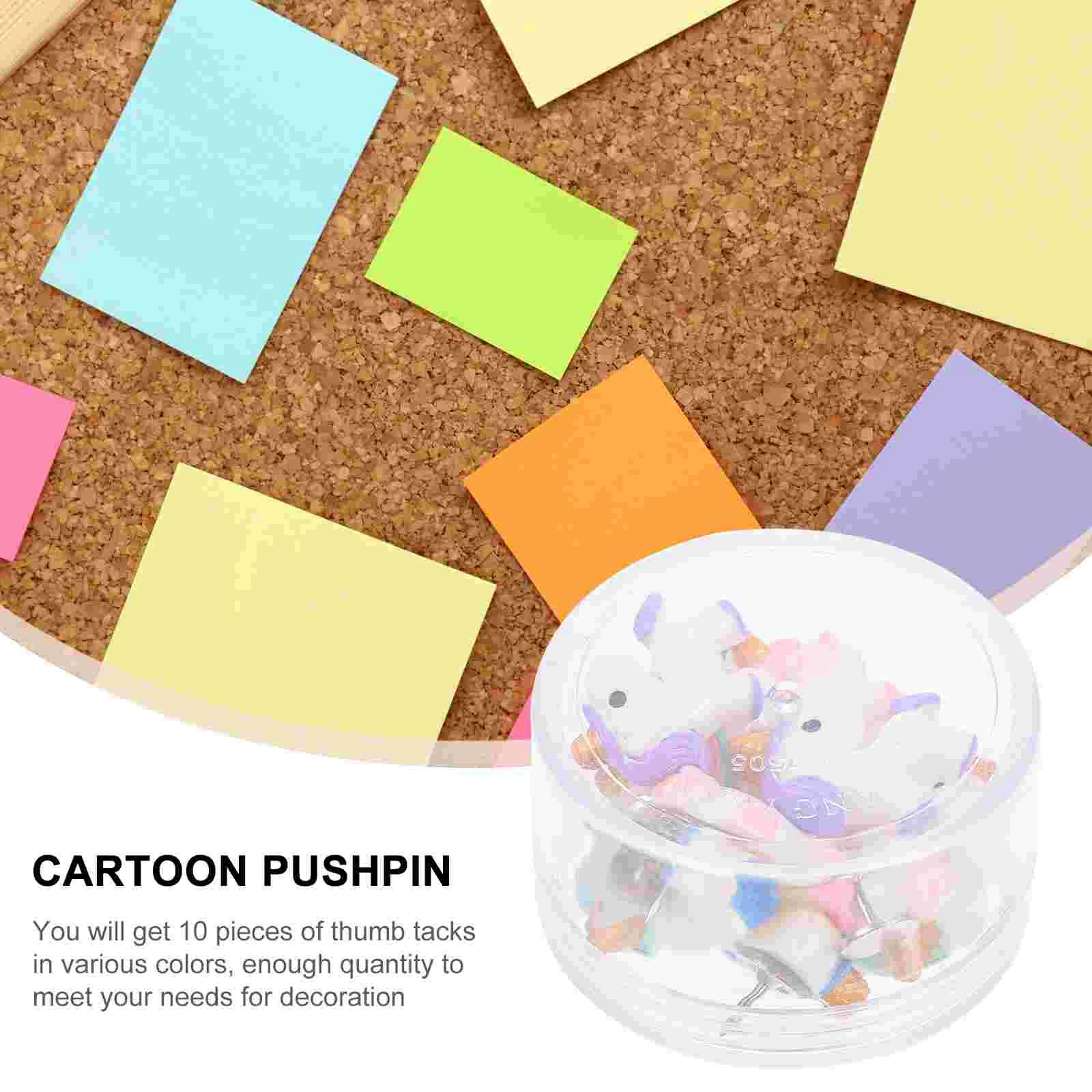 10 buah Resin kartun Thumbtack Paper Pushpin hewan Mat gambar papan buletin dekorasi Menu Cork