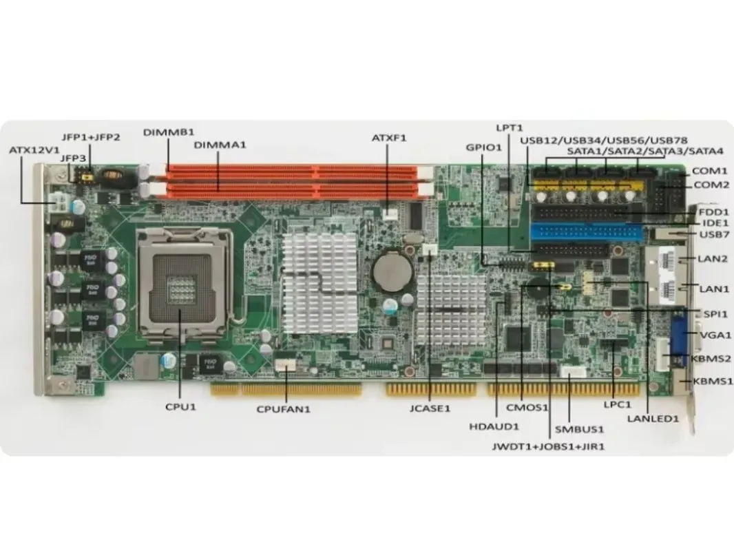 TOPesAdvantech Pca-6011 Rev.a1 Industrial Computer Motherboard Pca-6011g2/vg G41 Chipset