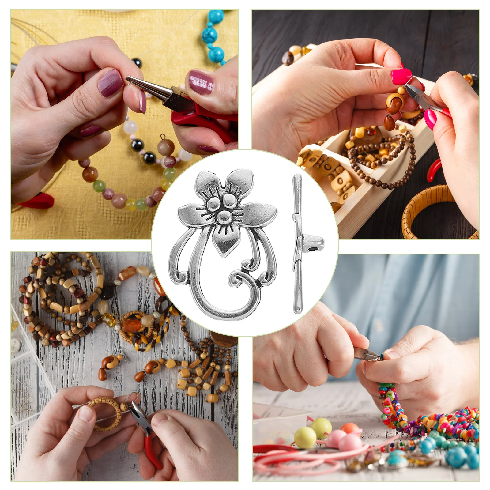 20 pezzi Ot chiusure a ginocchiera connettori durevoli in lega stile vintage per gioielli fai da te che realizzano braccialetti collana chiusura a ginocchiera