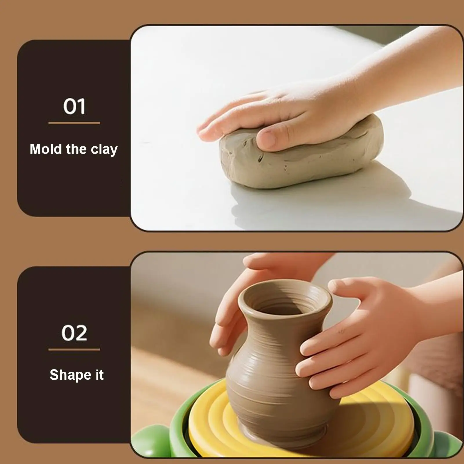 Töpferrad für Kinder zu Hause, Töpfer-Set, pädagogische Ton-Bildhauerwerkzeuge für Anfänger, Studenten, Mädchen, Jungen, Klassenzimmer, Schule