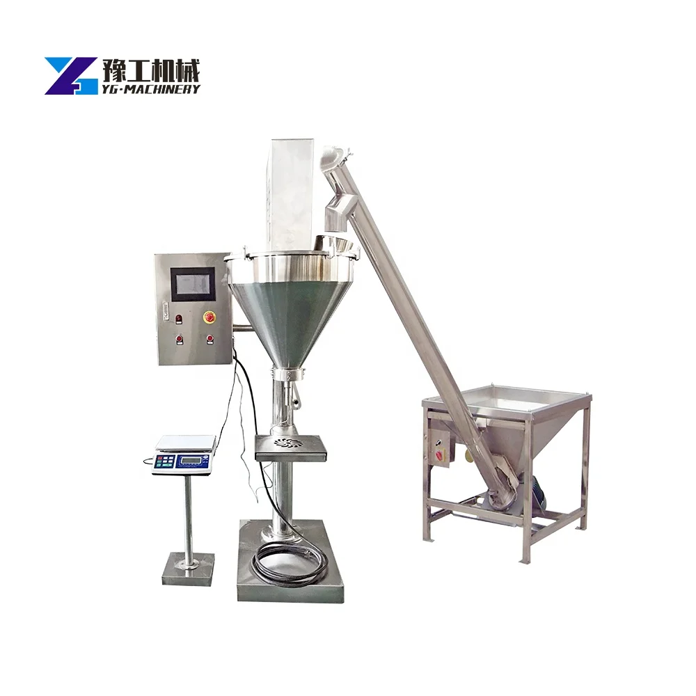 High Precision Semi Automatic Whey Protein Coffee Powder Filler with Screw Conveyor Manual Dry Powder Dosing Filling Machine