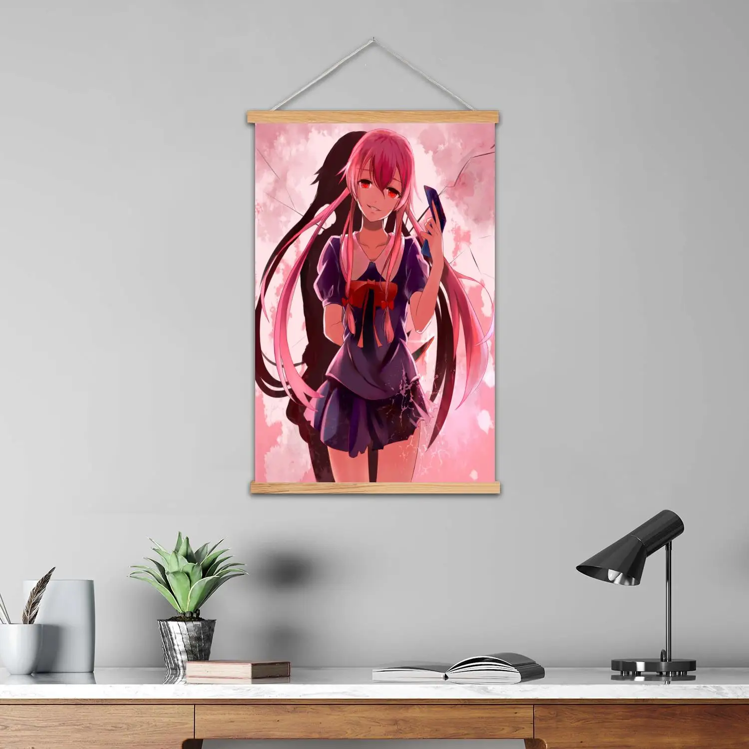 yuno gasai Framed Wall Painting Canvas Art Poster and Wall Art,  Modern Family Bedroom Decor,Decorative painting