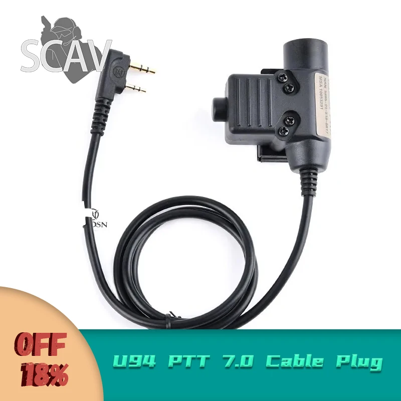 WADSN Tactical U94 PTT 7.0 Cable Plug  Headset Adapter for Walkie Talkie TYT F8 ipsc accessories Radio Motorola Kenwood