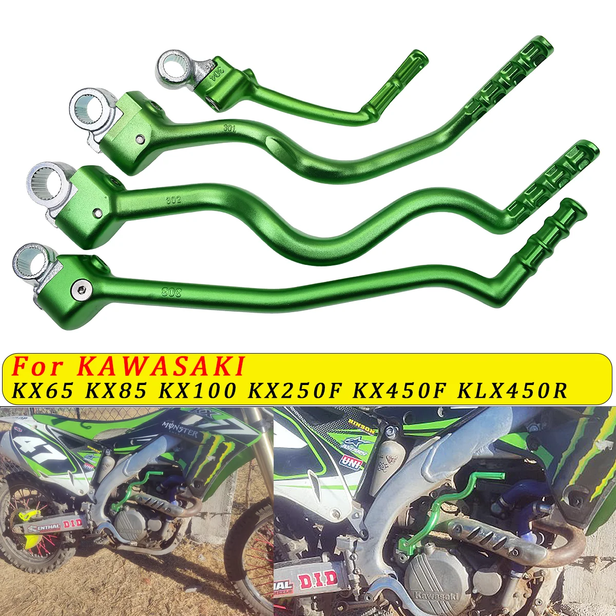 

Motorcycle CNC Forged Kick Start Starter Lever Pedal For Kawasaki KX250F KX450F KLX450R KX450F KX 85 KX 100 2001-2020 Dirt bike