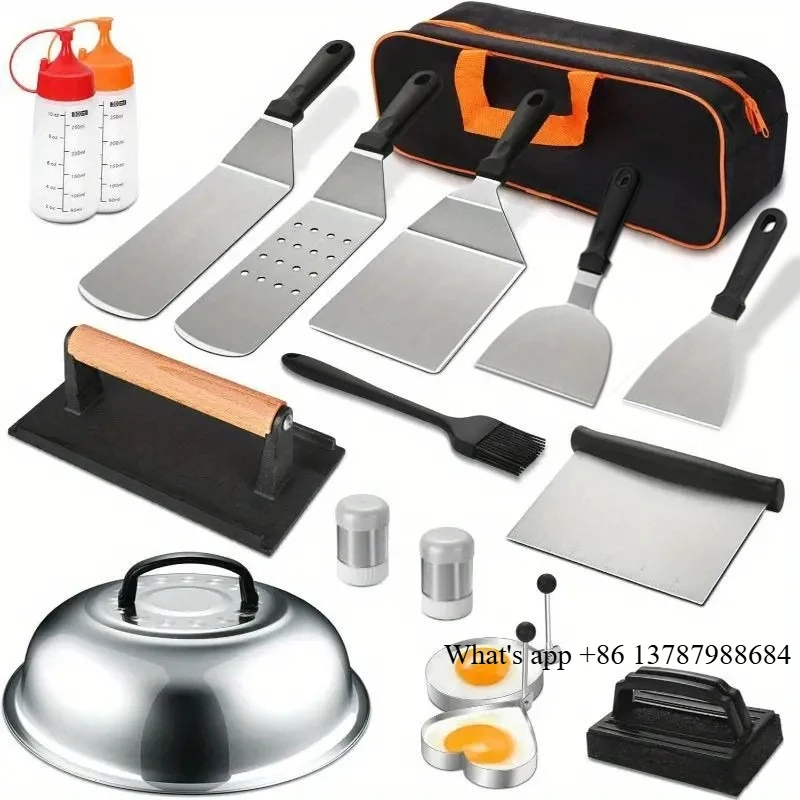 External BBQ Stainless Steel Tools BBQ Tepan Shovel, Cooking BBQ Tools Set