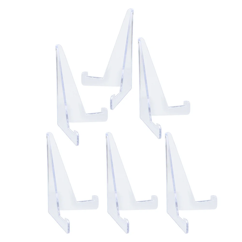 

6pcs Transparent Plastic Football Card Display Stand Holder for Sports Cards Earrings Greeting Cards Case Easel