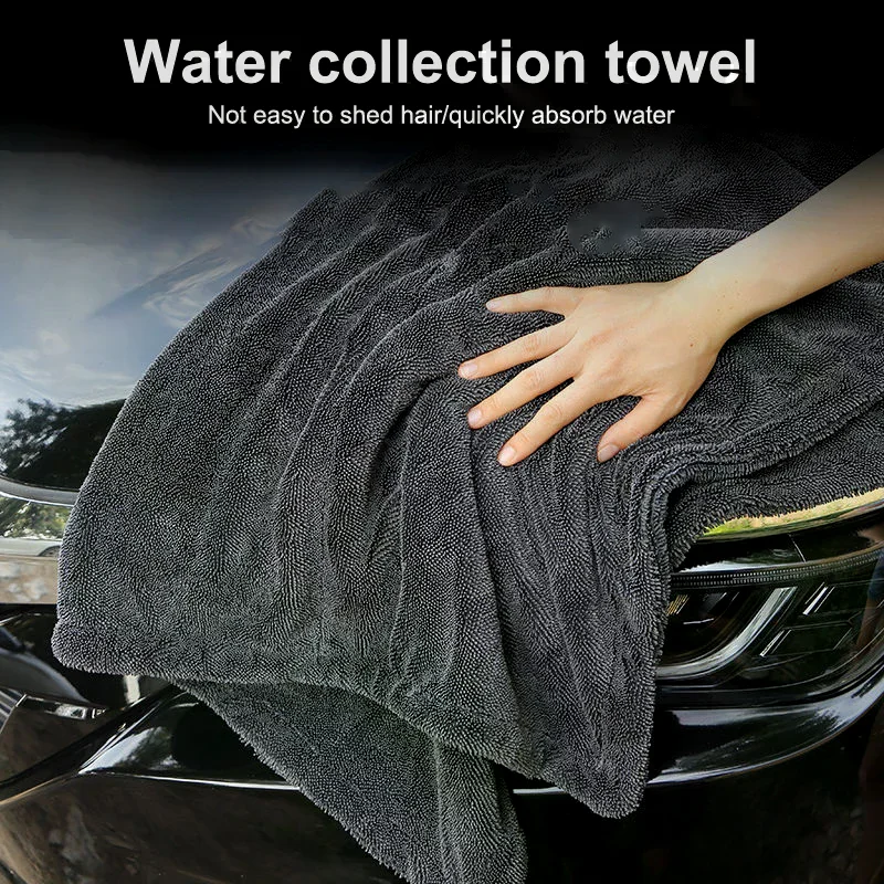 

Microfiber Drying Towel Twisted Pile 2 Sides 1200 GSM Thick Microfiber Cloth Super Absorbent Car Motorcycle Drying Cloth